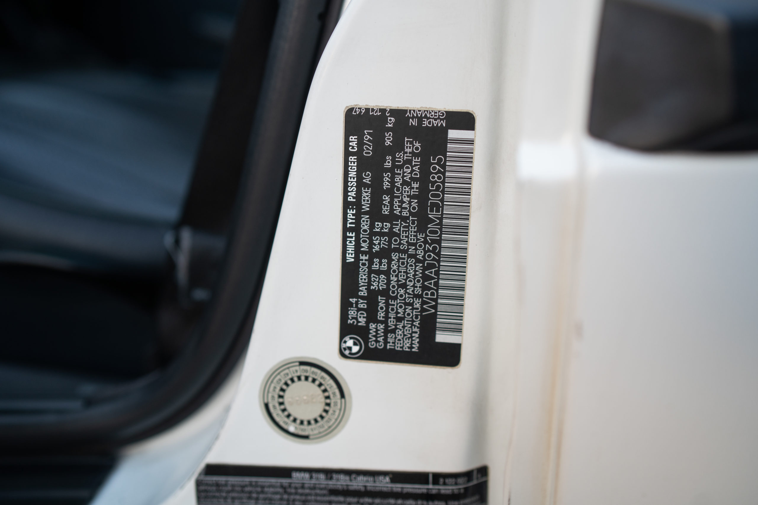 1991 BMW 318i Sedan with Detailed Restoration